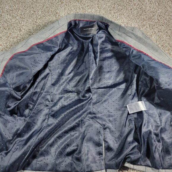 Banana Republic Blazer Womens 6 Stripe Gray Polka Dot Lined Career Mark* - Picture 2 of 7